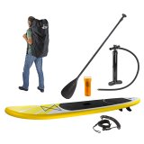 SUP Stand Up Paddle Board 305x71 cm Surfboard gelb aufblasbar + Paddel + Zubeh&ouml;r
