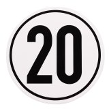 Geschwindigkeitsaufkleber 20 km/h D= 200mm