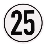 Geschwindigkeitsaufkleber 25 km/h D= 200mm