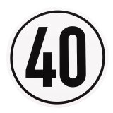 Geschwindigkeitsaufkleber 40 km/h D= 200mm