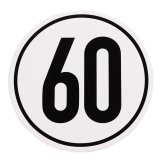 Geschwindigkeitsaufkleber 60 km/h D= 200mm
