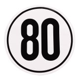 Geschwindigkeitsaufkleber 80 km/h D= 200mm