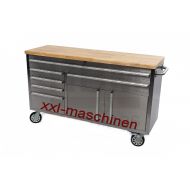 Edelstahl Werkstattwagen mit 6 Schubladen + 2 Schranktüren 152 x 48,5 x 70 cm