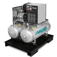 AIRPROFI DUO 703/2x100/10 K - Stationärer Kolbenkompressor mit 2x 100 Liter-Druckluftbehältern und Kältetrockner