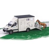 BRUDER Spielzeug Mercedes Sprinter + Tiertransporter Transporter + 1 Pferd 02533
