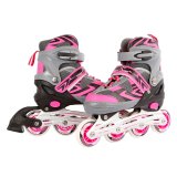 Kinder Inlineskates Inline Skates Inliner rosa pink / grau verstellbar Gr. 35-38