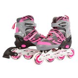Kinder Inlineskates Inline Skates Inliner rosa pink / grau verstellbar Gr. 39-42