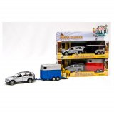Spielzeug Die Cast Volvo XC90 Auto Spielzeugauto mit Pferdeanhänger Anhänger