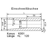 Konus Einschweißrohr 120x44 - ø 36/24