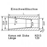Konus Einschweißrohr 120x55 - ø 43/32