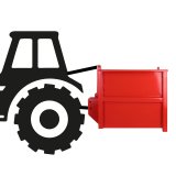 Traktor Heckcontainer Heckmulde Transportcontainer Mulde 110 cm Kat I + II rot